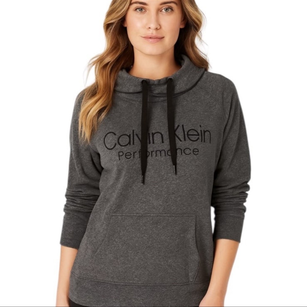 Calvin Klein Performance Womens Drawstring Cowl Neck Logo Sweatshirt NO SIZE TAG